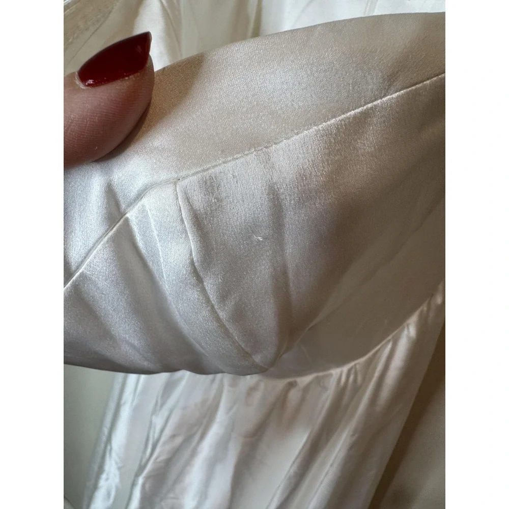Free People Fame & Partners Dress Womens 10 White Satin Maxi Gown Bridal Wedding
